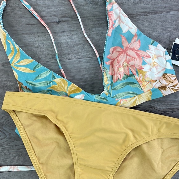 ☀️RIP CURL☀️ LA BONITA REVERSIBLE  CROP SURF ECO FULL PANT BIKINI SET - Picture 7 of 14